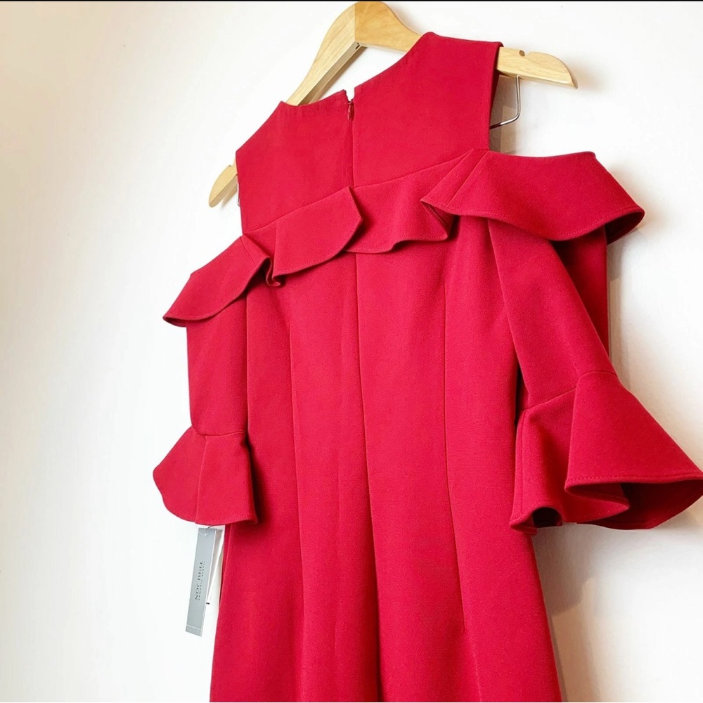 Teri Jon by Rickie Freeman Crepe Cold-Shoulder Sheath Dress - Picture 4 of 7